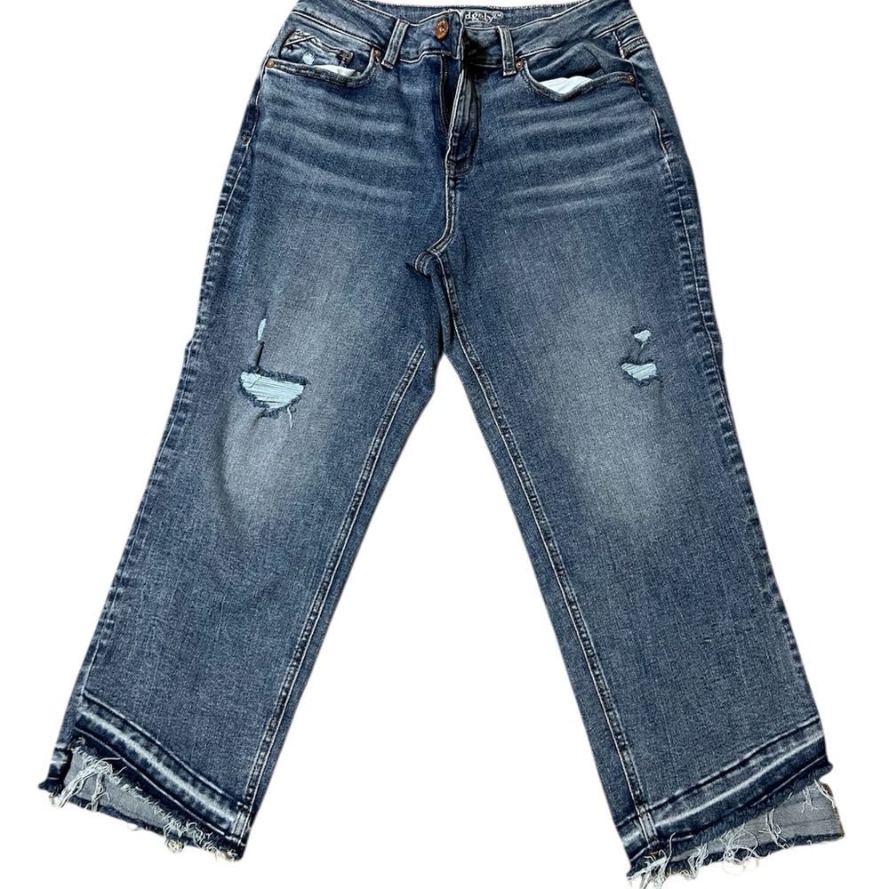 High Rise Distressed Denim Jeans